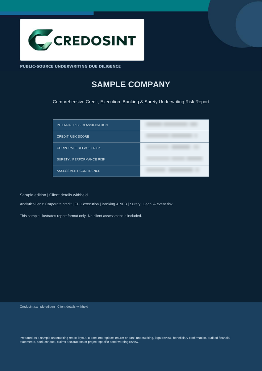 Credosint Comprehensive Report Sample cover